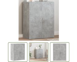 vidaXL Houten Archiefkast - Archiefkast - Archiefkast 60x32x77,5 cm bewerkt hout betongrijs - Grijze Archiefkast - Opslagoplossing - Kantoormeubilair