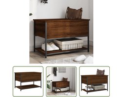 vidaXL Houten Bank - Opbergbank - Opbergbankje 70x42,5x47 cm bewerkt hout bruin eikenkleur - Bruine Bank - Salontafel - Kast