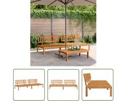 vidaXL Houten Bank - Tuin Bank - Tuinmiddenbanken 2 st pallet massief acaciahout - Pallet Bank - Buiten Bank - Acacia Hout