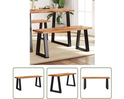 vidaXL Houten Bankje - Bankje Acacia - Bankje met natuurlijke rand 110 cm massief acaciahout - Salonbankje - Entree Bank - Vintage Bank