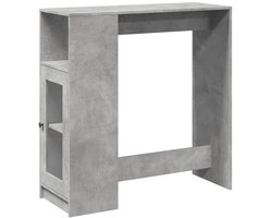 vidaXL Houten Bartafel - Bartafel - Bartafel met rekken 101x40x103,5 cm bewerkt hout betongrijs - Beton Grijs - Salontafel - Opslagkast