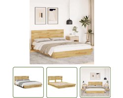 vidaXL Houten Bed - Bed Frame - Bedframe hoofdeinde zonder matras 160x200 cm massief eikenhout - Eikenhouten Bed - Tweepersoonsbed - Boxspring