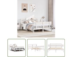 vidaXL Houten Bed - Bed Frame - Bedframe zonder matras massief grenenhout wit 160x200 cm - Grenen Hout - Bedbank - Tweepersoonsbed