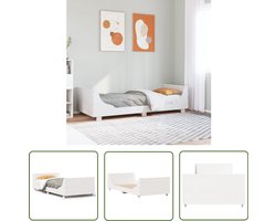 vidaXL Houten Bed - Bed Frame - Bedframe zonder matras massief grenenhout wit 90x200 cm - Bedbank - Grenen Hout - Bedkast