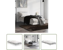 vidaXL Houten Bed - Bedframe - Bedframe bewerkt hout betongrijs 75x190 cm - Beton Grijs Bed - Tweepersoons Bed - Slaapkamer Meubels