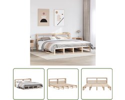 vidaXL Houten Bed - Bedframe - Bedframe zonder matras massief grenenhout 180x200 cm - Grenen Hout - Kingsize Bed - Slaapcomfort