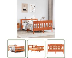 vidaXL Houten Bed - Bedframe - Bedframe zonder matras massief grenenhout wasbruin 120x200 cm - Bed Met Opbergvakken - Slaapkamers - Massief Hout