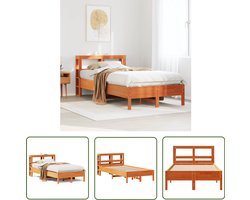 vidaXL Houten Bed - Bedframe - Bedframe zonder matras massief grenenhout wasbruin 120x200 cm - Bed - Slaapkamervloer - Slaapcomfort