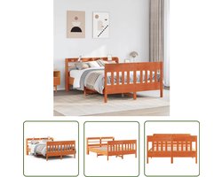 vidaXL Houten Bed - Bedframe - Bedframe zonder matras massief grenenhout wasbruin 120x200 cm - Massief Hout Bed - Bed Met Opbergvakken - Slaapkamers