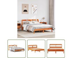 vidaXL Houten Bed - Bedframe - Bedframe zonder matras massief grenenhout wasbruin 150x200 cm - Bed Met Opbergvakken - Kingsize Bed - Tweepersoonsbed