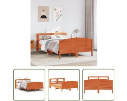 vidaXL Houten Bed - Bedframe - Bedframe zonder matras massief grenenhout wasbruin 150x200 cm - Grenenhouten Bed - Bed Met Opbergvakken - Kingsize Bed