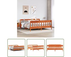 vidaXL Houten Bed - Bedframe - Bedframe zonder matras massief grenenhout wasbruin 180x200 cm - Bed Met Opbergvakken - Slaapkamers - Design Bed