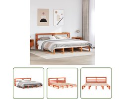 vidaXL Houten Bed - Bedframe - Bedframe zonder matras massief grenenhout wasbruin 180x200 cm - Grenen Hout - Slaapcomfort - Slaapkamers