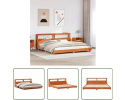 vidaXL Houten Bed - Bedframe - Bedframe zonder matras massief grenenhout wasbruin 200x200 cm - Grenen Hout - Boxspring - Slaapcomfort