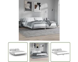vidaXL Houten Bed Frame - Bed Frame - Bedframe bewerkt hout betongrijs 120x200 cm - Beton Grijs Bed Frame - Tweepersoons Bed Frame - Slaapcomfort