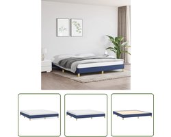 vidaXL Houten Bed Frame - Bed Frame - Bedframe zonder matras stof blauw 180x200 cm - Tweepersoons Bed Frame - Blauwe Bed Frame - Slaapkamer Meubels