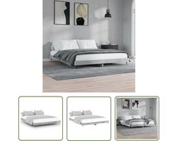 vidaXL Houten Bed Frame - Beton Grijs Bed Frame - Bedframe bewerkt hout betongrijs 120x200 cm - Tweepersoons Bed Frame - Slaapcomfort - Duurzame Bed Frame