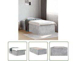 vidaXL Houten Bed Frame - Beton Grijs Bed Frame - Bedframe bewerkt hout betongrijs 75x190 cm - Modern Bed Frame - Minimalist Bed Frame - Slaap Kamer Decoratie