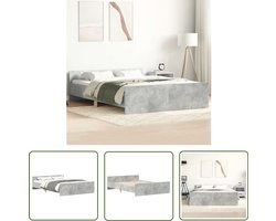 vidaXL Houten Bed Frame - Beton Grijs Bed Frame - Bedframe met hoofd- en voeteneinde betongrijs 120x200 cm - Tweepersoons Bed - Boxspring Bed - Slaapcomfort