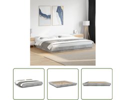 vidaXL Houten Bed Frame - Betonnen Grijs Bed Frame - Bedframe bewerkt hout betongrijs 180x200 cm - Modern Bed Frame - Minimalistisch Bed Frame - King Size Bed Frame