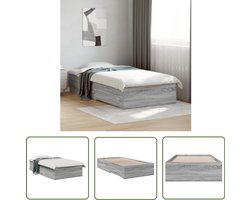 vidaXL Houten Bed Frame - Slaapbank - Bedframe met lades bewerkt hout grijs sonoma eiken 75x190 cm - Tweepersoonsbed - Boxspring - Compacte Bedden