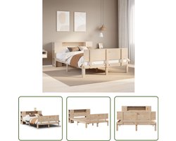 vidaXL Houten Bed - Slaapkamer Set - Bed met boekenkast zonder matras massief grenenhout 140x200 cm - Boekenkast Bed - Massief Hout Bed - Grene Bed