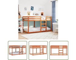 vidaXL Houten Bed - Stapelbed - Stapelbed massief grenenhout wasbruin 90x190 cm - Grenenhouten Bed - Kids Bed - Tweepersoons Bed