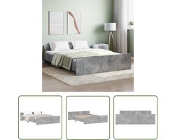 vidaXL Houten Bedframe - Beton Grijs Bedframe - Bedframe met hoofd- en voeteneinde betongrijs 150x200 cm - King Size Bed - Dubbele Bed - Boxspring Bed