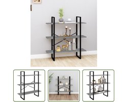 vidaXL Houten Boekenkast - Boekenkast - Boekenkast 100x30x105 cm bewerkt hout grijs sonoma eikenkleurig - Grijze Boekenkast - Sonoma Eiken Boekenkast - Boekenplank