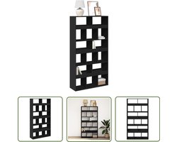 vidaXL Houten Boekenkast - Boekenkast - Boekenkast 100x33x187,5 cm bewerkt hout zwart - Bibliotheekkast - Opbergkast - Tv Meubel