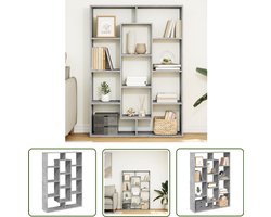 vidaXL Houten Boekenkast - Boekenkast - Boekenkast 102x29x143 cm bewerkt hout betongrijs - Betongrijs - Boekenplank - Opslagoplossing