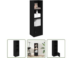 vidaXL Houten Boekenkast - Boekenkast - Boekenkast 31x24x102 cm bewerkt hout zwart eikenkleurig - Zwarte Boekenkast - Compact Boekenkast - Boekenplank