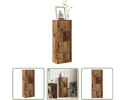 vidaXL Houten Boekenkast - Boekenkast - Boekenkast 40x24x102 cm bewerkt hout oud houtkleurig - Vintage Boekenkast - Bibliotheekkast - Opbergkast