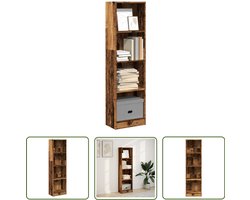 vidaXL Houten Boekenkast - Boekenkast - Boekenkast 40x24x143 cm bewerkt hout oud houtkleurig - Vintage Boekenkast - Opbergkast - Bibliotheekkast