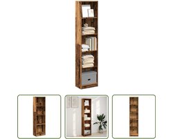 vidaXL Houten Boekenkast - Boekenkast - Boekenkast 40x24x176 cm bewerkt hout oud houtkleurig - Vintage Boekenkast - Opbergkast - Bibliotheekkast