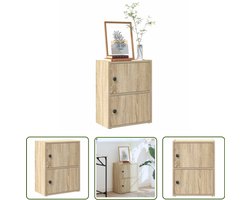 vidaXL Houten Boekenkast - Boekenkast - Boekenkast 40x24x52 cm bewerkt hout sonoma eikenkleurig - Bibliotheekkast - Opslagkast - Decoratieve Kast