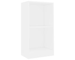 vidaXL Houten Boekenkast - Boekenkast - Boekenkast 40x24x75 cm bewerkt hout wit - Wit Boekenkast - Boekenplank - Opslagoplossing