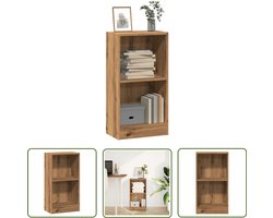 vidaXL Houten Boekenkast - Boekenkast - Boekenkast 40x24x76 cm bewerkt hout artisanaal eikenkleurig - Opbergkast - Bibliotheekkast - Livingroom Furniture