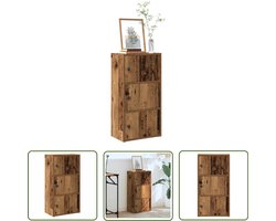 vidaXL Houten Boekenkast - Boekenkast - Boekenkast 40x24x77 cm bewerkt hout oud houtkleurig - Vintage Boekenkast - Bibliotheekkast - Opslagkast