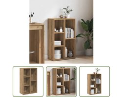 vidaXL Houten Boekenkast - Boekenkast - Boekenkast 50x25x80 cm bewerkt hout artisanaal eikenkleur - Bibliotheekkast - Opslagkast - Vintage Boekenkast