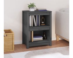 vidaXL Houten Boekenkast - Boekenkast - Boekenkast 50x35x68 cm massief grenenhout grijs - Grenoble Hout Boekenkast - Grijze Boekenkast - Kleine Boekenkast