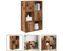 vidaXL Houten Boekenkast - Boekenkast - Boekenkast 60,5x30x90 cm bewerkt hout oud houtkleurig - Industrieel Boekenrek - Opbergkast - Bibliotheek Kast