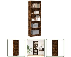 vidaXL Houten Boekenkast - Boekenkast - Boekenkast 60x24x176 cm bewerkt hout gerookt eikenkleurig - Opbergkast - Bibliotheekkast - Vintage Boekenkast