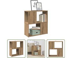 vidaXL Houten Boekenkast - Boekenkast - Boekenkast 60x24x63 cm bewerkt hout artisanaal eikenkleur - Eiken Kleur Boekenkast - Minimalistische Boekenkast - Opbergkast