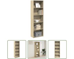 vidaXL Houten Boekenkast - Boekenkast - Boekenkast 60x30x189 cm bewerkt hout sonoma eikenkleurig - Opbergkast - Bibliotheek Kast - Salontafel