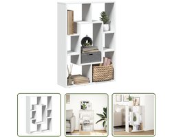 vidaXL Houten Boekenkast - Boekenkast - Boekenkast 63x20x90 cm bewerkt hout wit - Boekenplank - Opbergkast - Woonaccessoires