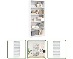 vidaXL Houten Boekenkast - Boekenkast - Boekenkast 80x24x176 cm bewerkt hout wit - Witte Boekenkast - Opbergkast - Bibliotheekkast