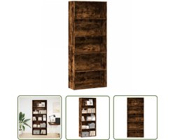 vidaXL Houten Boekenkast - Boekenkast - Boekenkast 80x30x189 cm bewerkt hout gerookt eikenkleurig - Woonkamer Boekenkast - Opbergkast - Tv Meubel