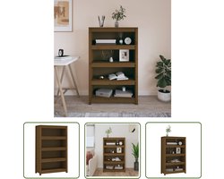 vidaXL Houten Boekenkast - Boekenkast - Boekenkast 80x35x126 cm massief grenenhout honingbruin - Grenenhouten Boekenkast - Vintage Boekenkast - Klassieke Boekenkast