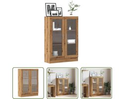 vidaXL Houten Boekenkast - Boekenkast - Boekenkast 82,5x30,5x115 cm bewerkt hout artisanaal eikenkleur - Bibliotheekkast - Opslagkast - Vintage Boekenkast